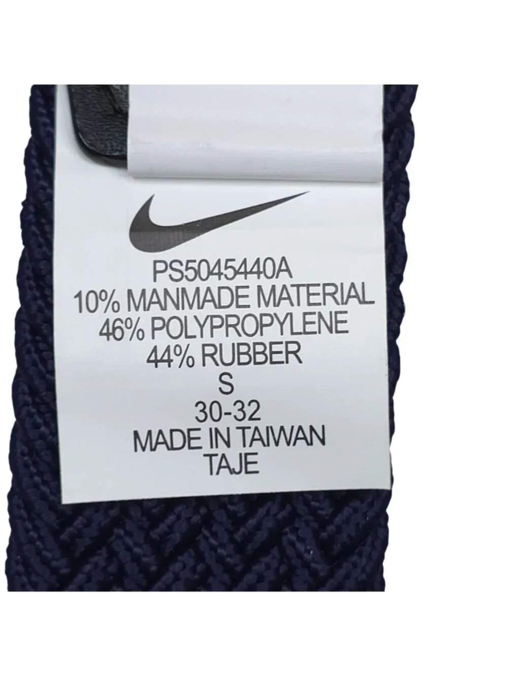 Nike Mens Stretch Braided Golf Belt Small 30-32 Navy Blue With Gunmetal Buckle